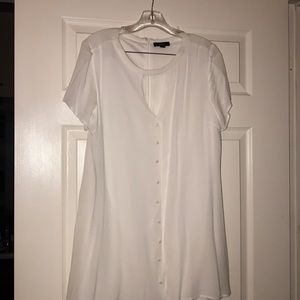 White Button Keyhole Dress
